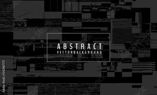 Abstract vector background. Screen error effect. Strokes cut out Irregular geometric patterns. Glitch background. Geometric pattern. Halftone elements.