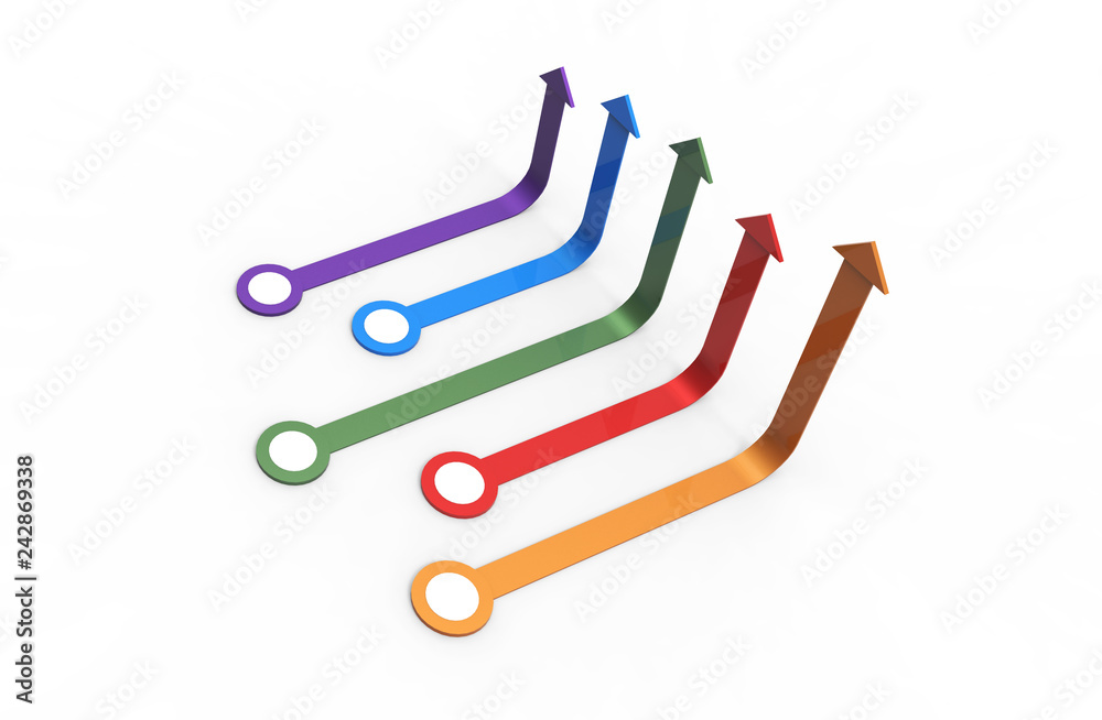 Colorful arrow. Growing business concept.3D rendering. Colorful arrow. Growing business concept.3D rendering.