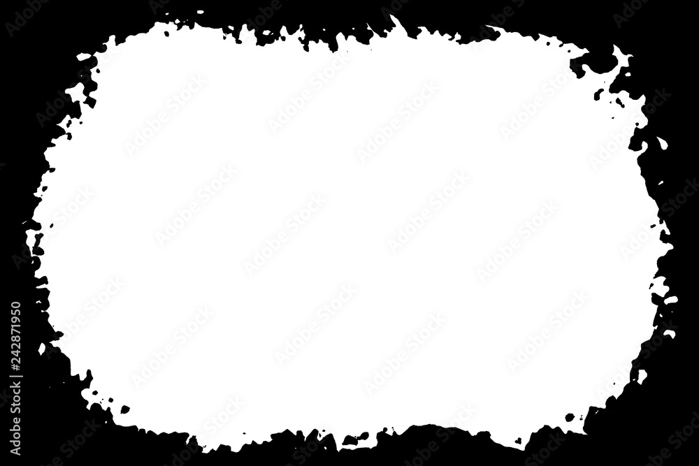 Fototapeta premium Abstract Decorative Black & White Edge. Type Text Inside, Use as Overlay or for Layer Mask