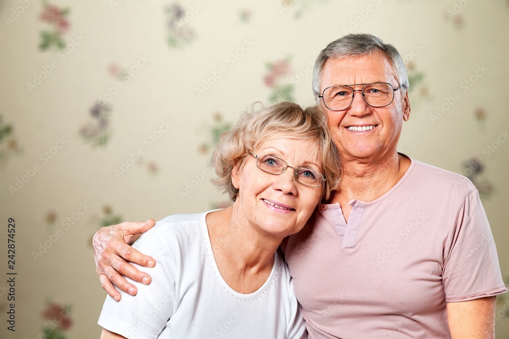 Portrait of happy senior couple smiling Portrait of happy senior couple smiling