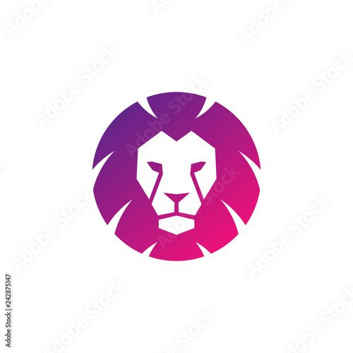 Lion head logo - vector logo template creative illustration. strong, power concept symbol. Design element. - Vector