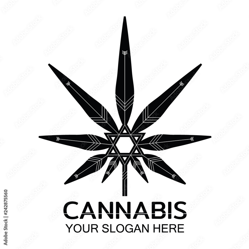 Obraz premium abstract cannabis logo icon vector