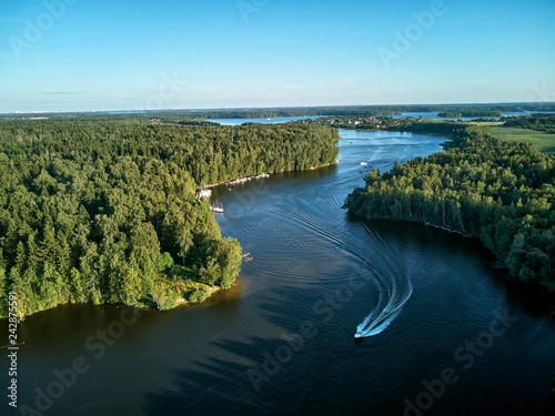 Photography River in Moscow, Russia - aerial view
