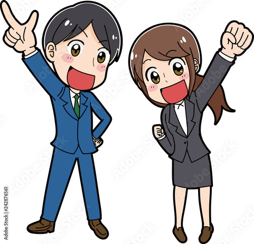 スーツを着た男性と女性のイラスト素材