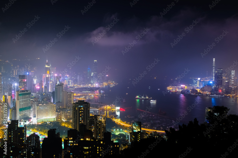 香港 寶馬山・紅香爐峰からの夜景