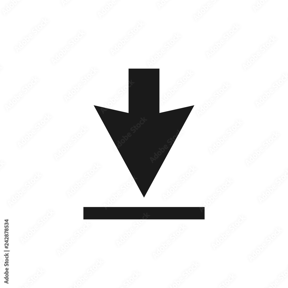 Download icon on white background. Downloading vector icon