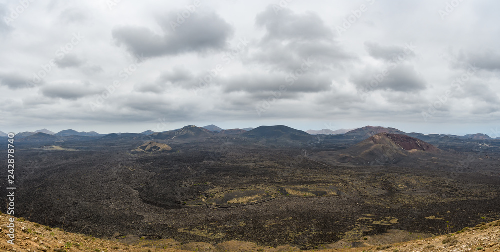 Volcanic landscape, Timanfaya National Park, Lanzarote, Spain