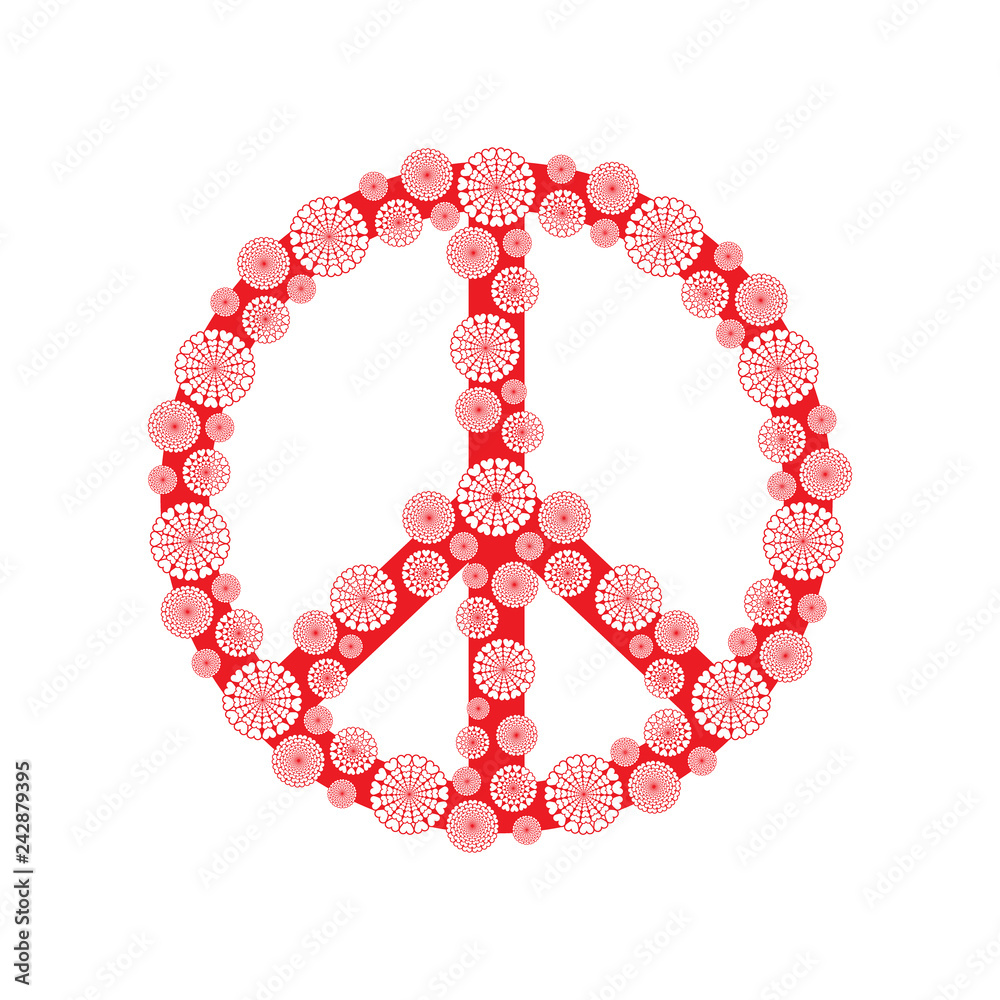 Peace flower symbol icon isolated on white background. Peace and Love concept