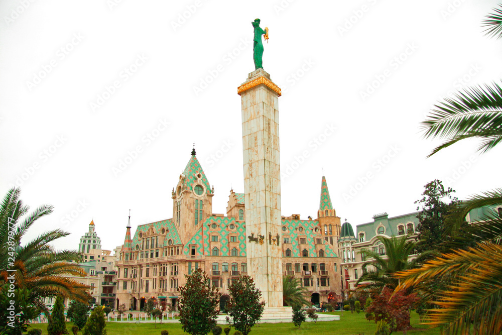 Fototapeta premium Statue of Medea on the Europe square, Batumi city