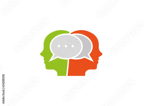 heads of two men chatting logo