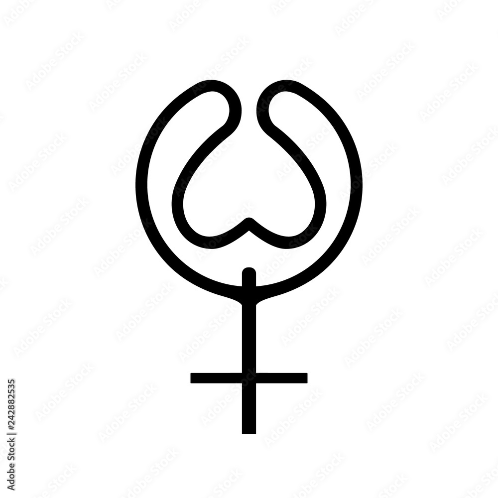 Icon Black Line Nymphomania Concept Stylised Sign Female Gender Expresses Sex Woman Addiction 