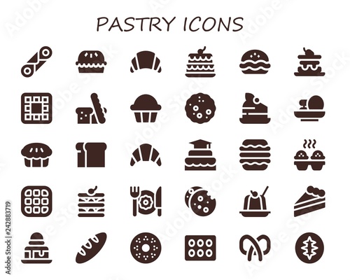  pastry icon set