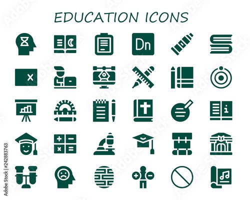  education icon set