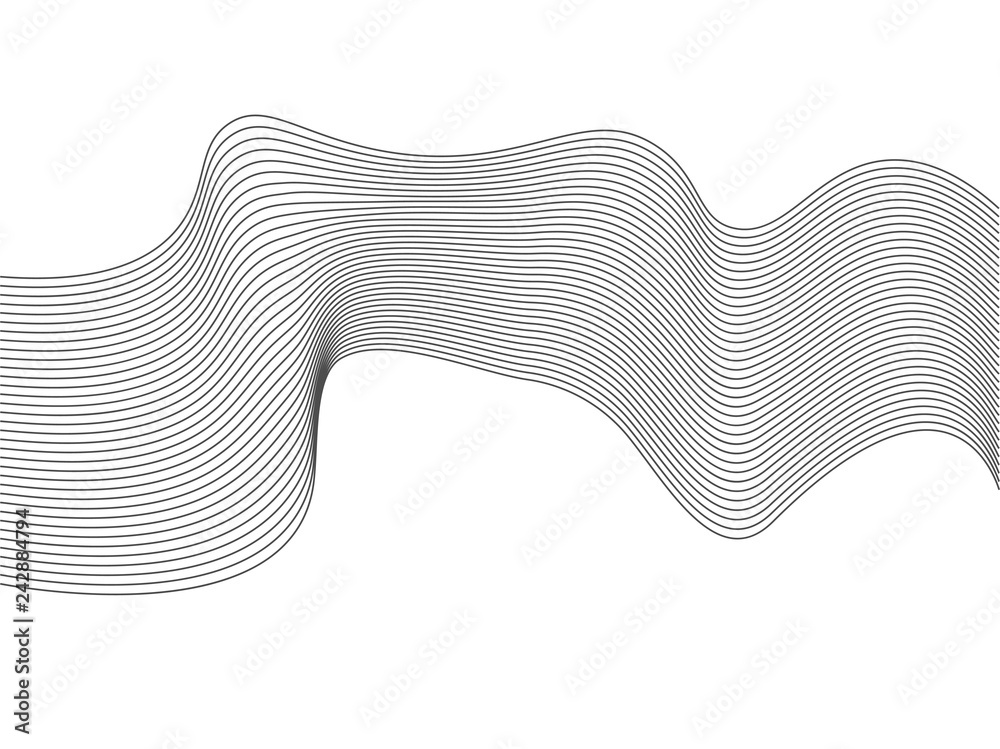 Wavy lines, wave stripe. Vector illustration. Stylized line art background.  Stock Vector | Adobe Stock