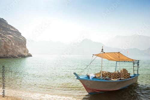 Dhow boat near the Musandam photo