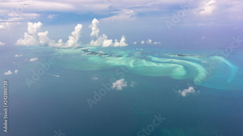 Aerial view of Bahama island at Atlantic ocean