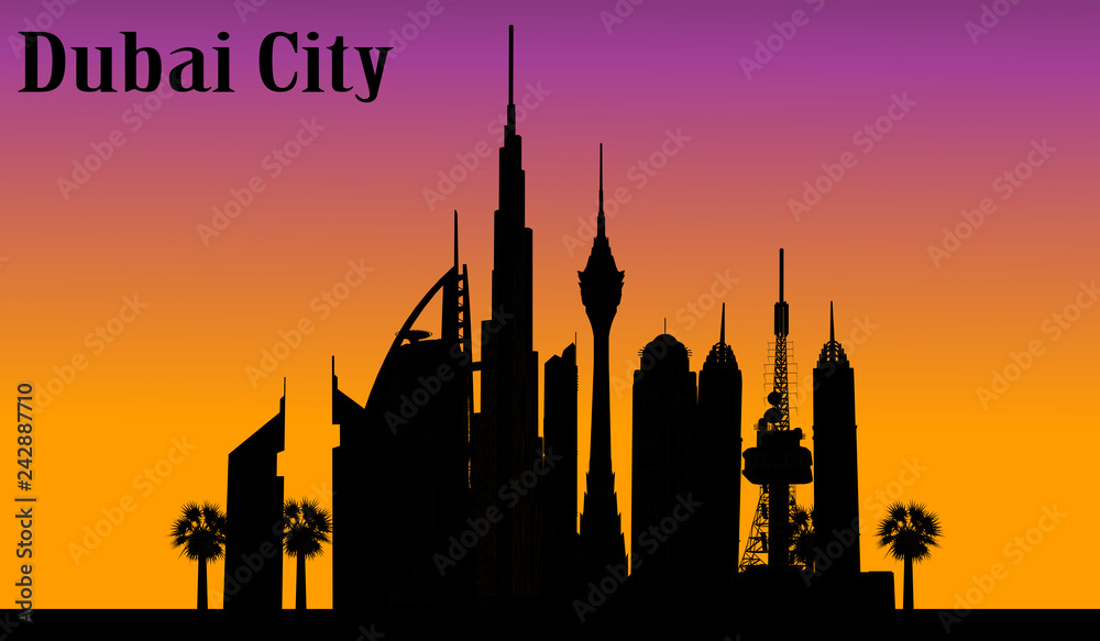 City vector Dubai, United Arab Emirates