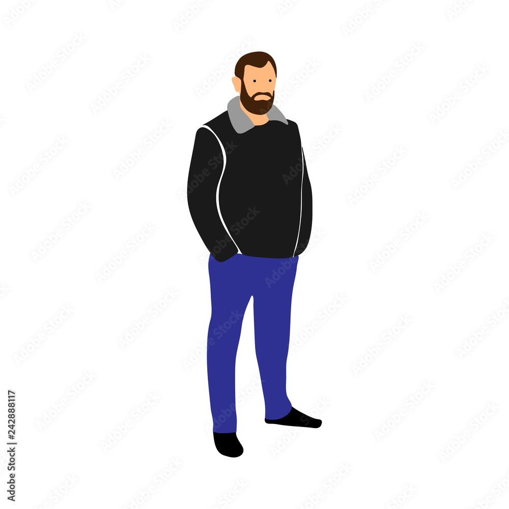A man with the beard full length. Vector illustration on white background A man with the beard full length. Vector illustration on white background