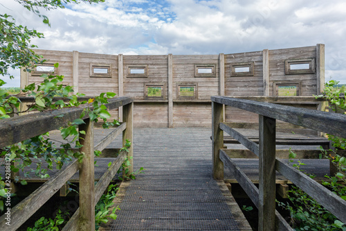 Hut for bird watching in Dutch national park