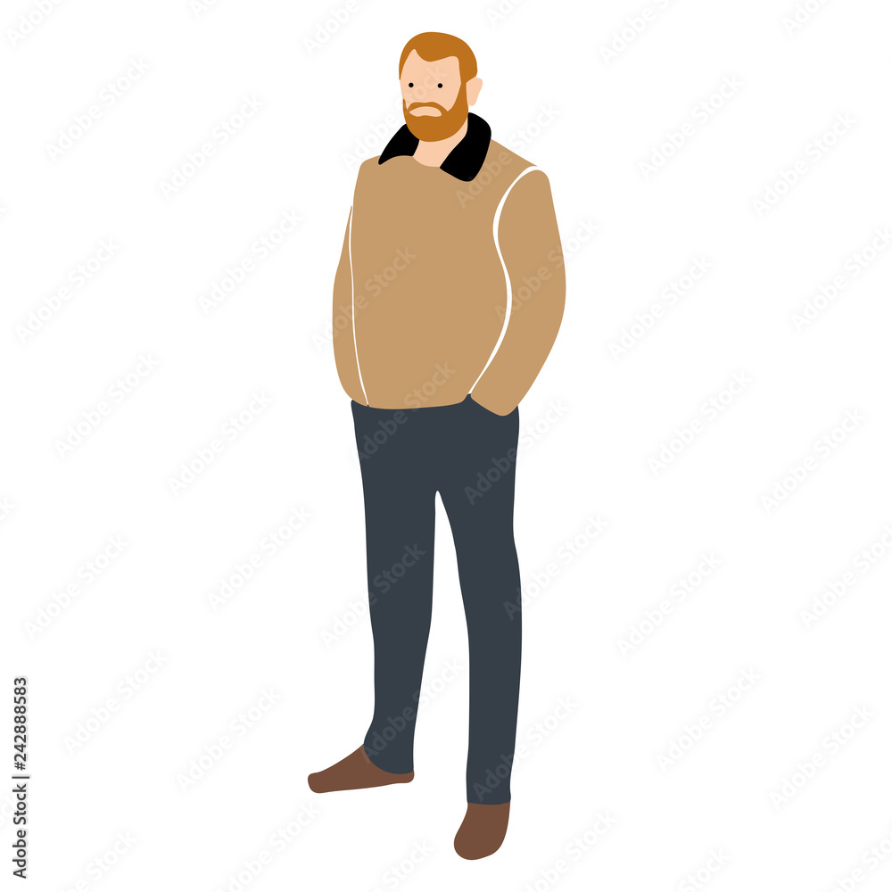 A man with the beard full length. Vector illustration on white background A man with the beard full length. Vector illustration on white background
