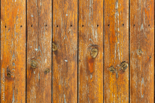 Old brown weathered distressed wood planks background © Tony Baggett