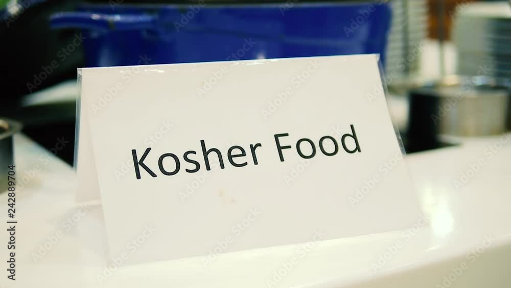 Kosher food label, kosher food sign close up