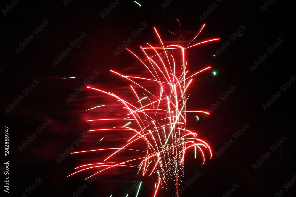 Colorful firework with black background