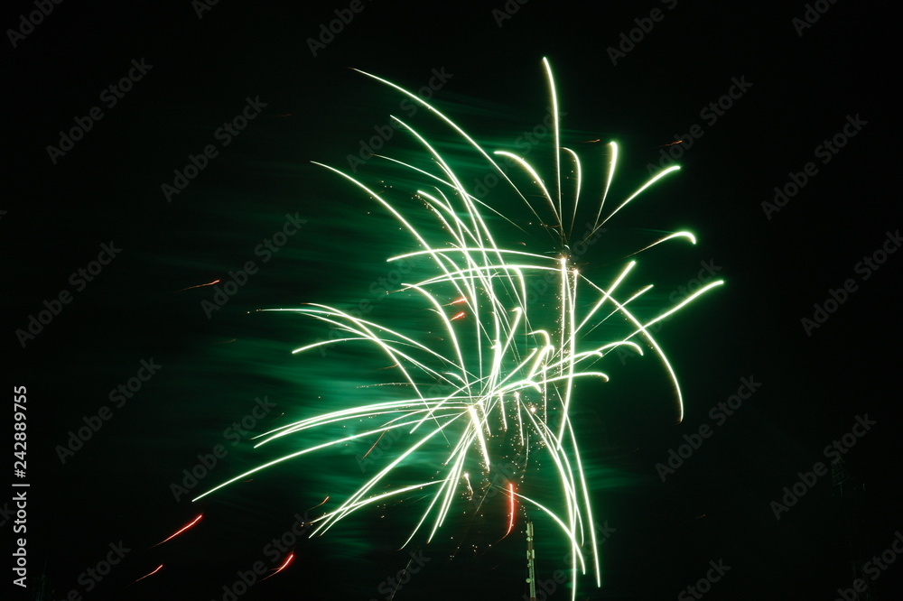 Colorful firework with black background