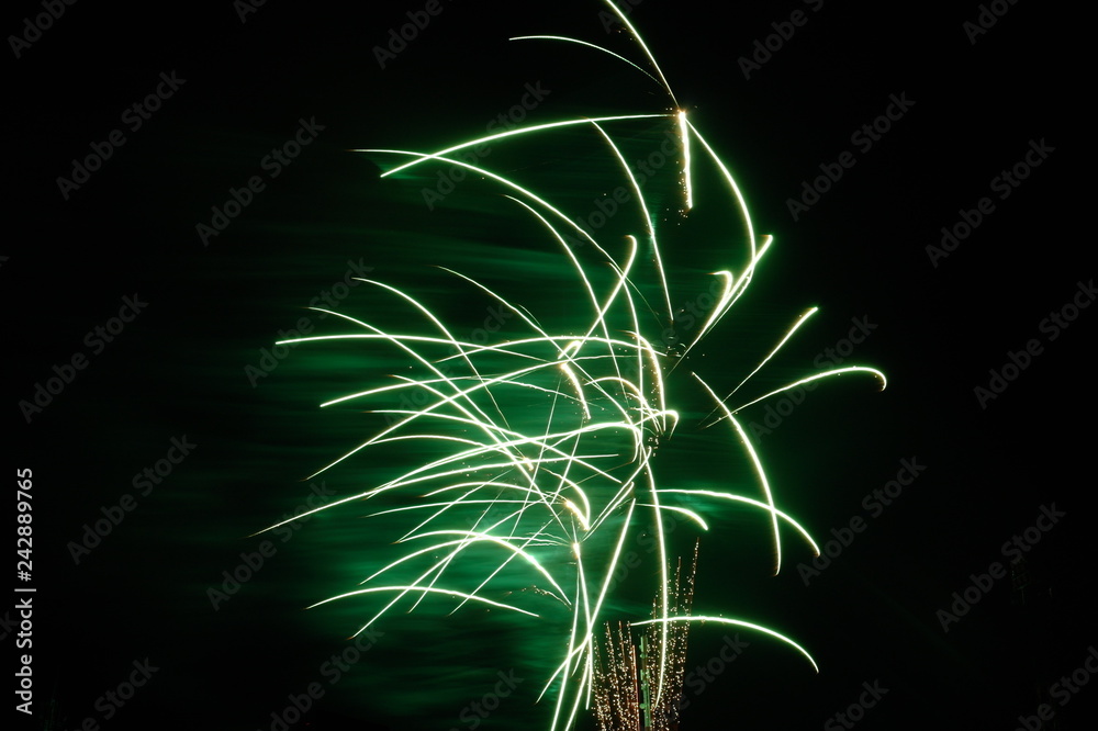 Colorful firework with black background