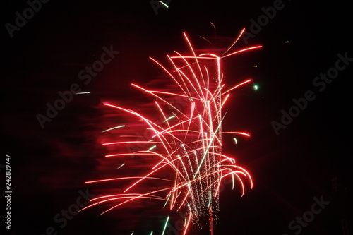 Obraz na płótnie Colorful firework with black background w salonie