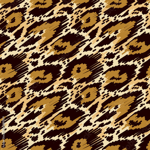 The texture of the stain. Leopard skin. Abstract seamless pattern .Vector illustration.