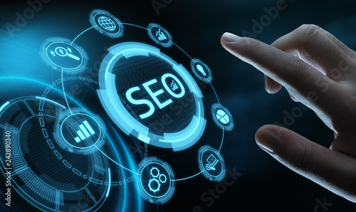 SEO Search Engine Optimization Marketing Ranking Traffic Website Internet Business Technology Concept