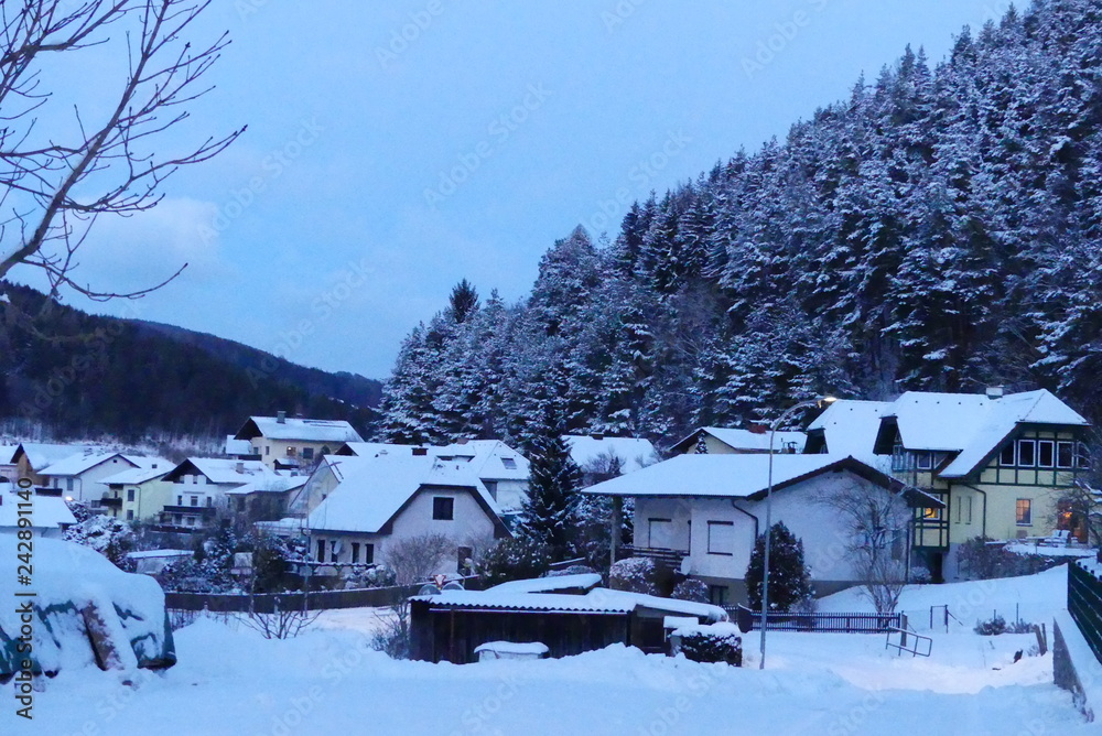 winterliches Dorf
