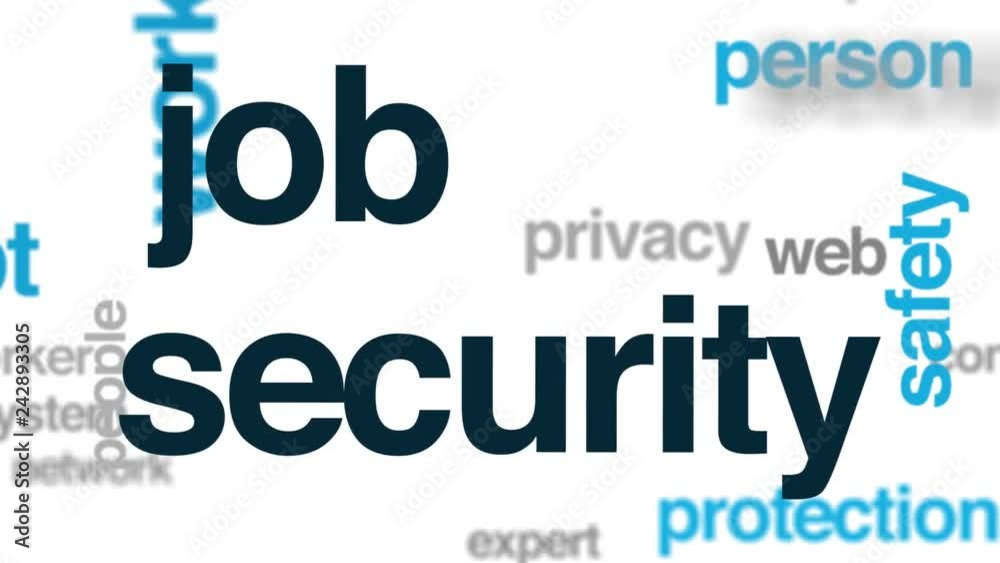Job security animated word cloud. Kinetic typography. Job security animated word cloud. Kinetic typography.