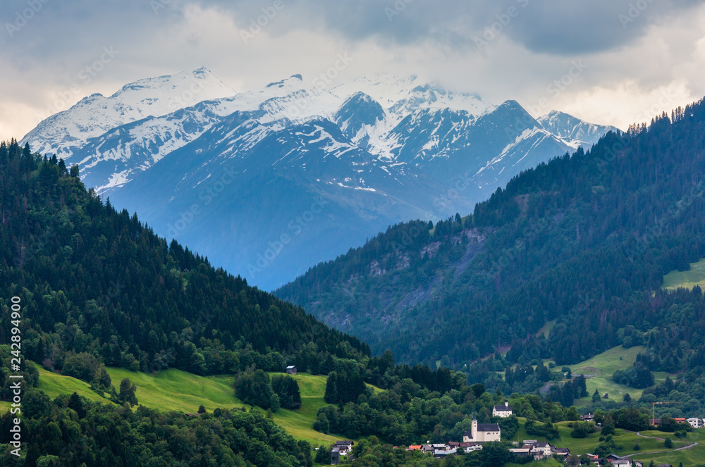 Alps mountain summer view, Austria Alps mountain summer view, Austria