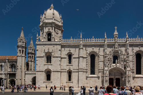 Lisbon, Portugal, June 16, 2018: Jeronimos Monastery or Abbey in Lisbon, Portugal, aka Santa Maria de Belem monastery.