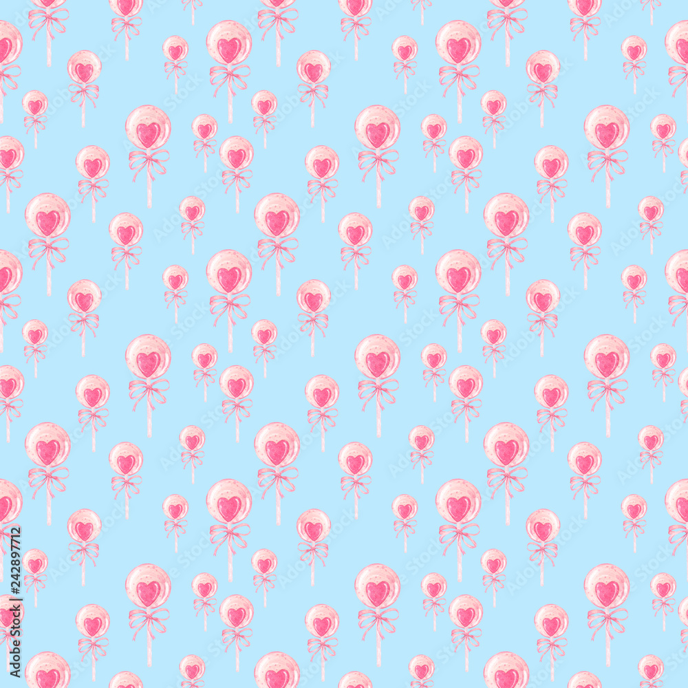 pattern with candy and ribbon pattern with candy and ribbon