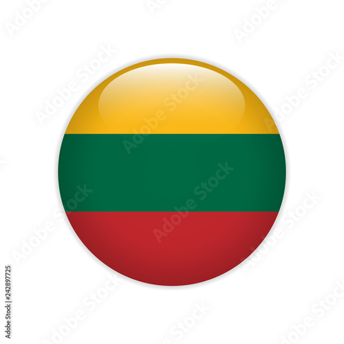 Lithuania flag on button Free Download Lithuania flag on button - GFXLoad