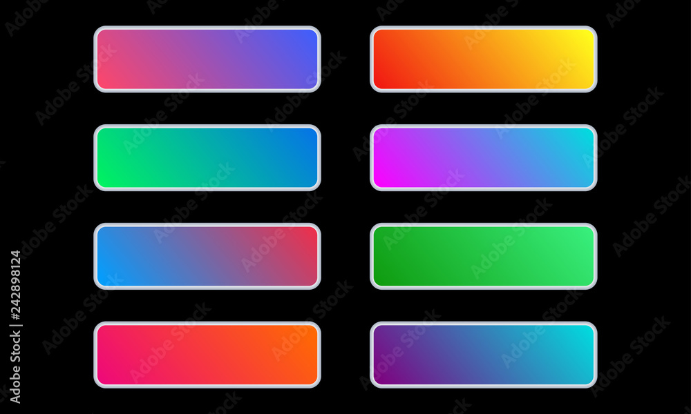 Gradient button set. Colorful call to action buttons for web interface design. Vector illustration. Gradient button set. Colorful call to action buttons for web interface design. Vector illustration.