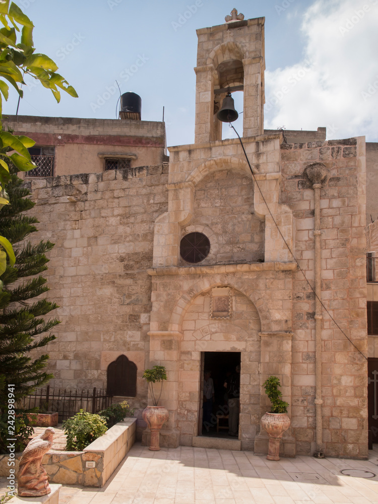 Very old Christian church at Burqin Arab territories in Palestine.