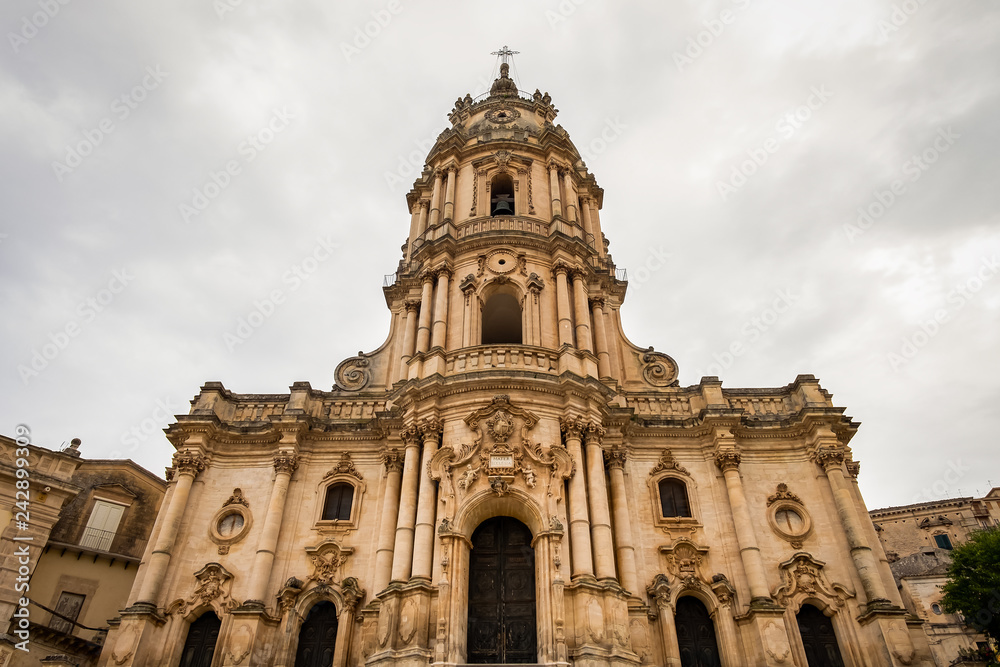 The baroque Saint George cathedral of Modica in the province of Ragusa in Sicily