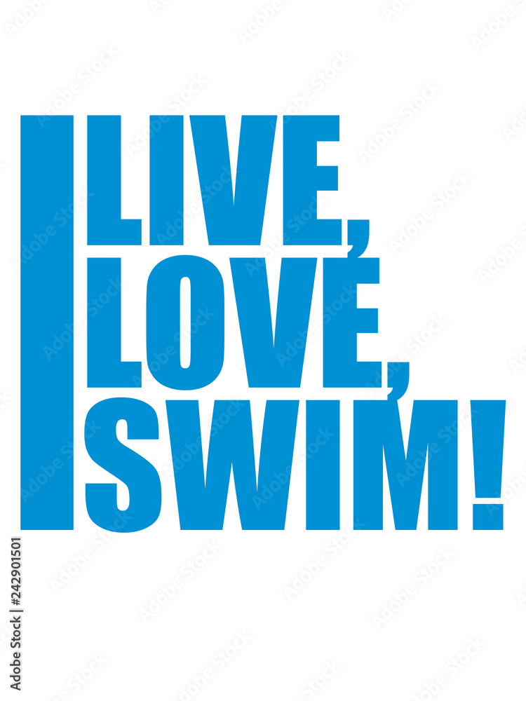 text live love swim schwimmen liebe symbol urlaub meer ferien wasser