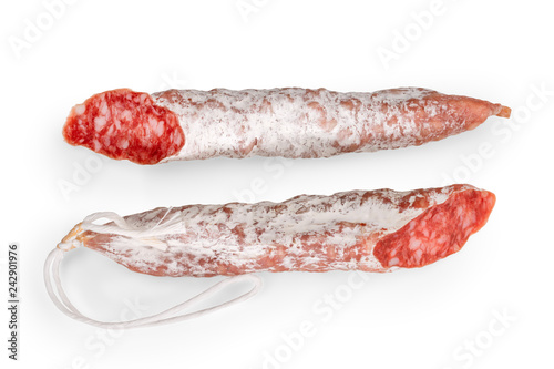 Smoked Spanish sausage isol...