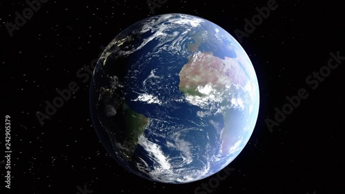 Realistic 3d animated earth showing the borders of the country Uzbekistan and the capital Tashkent in 4K resolution