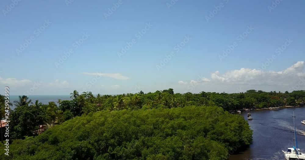 panoramic view of the river at caraiva bahia brazil panoramic view of the river at caraiva bahia brazil