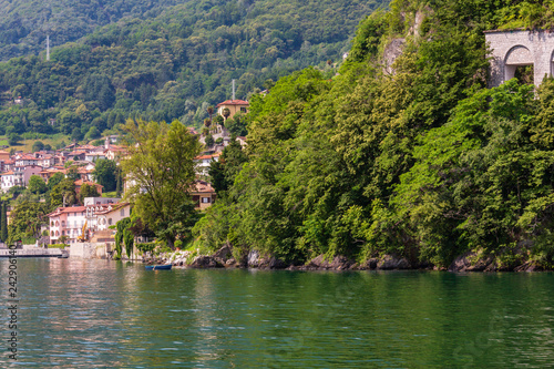 Lake Como shore from ship view