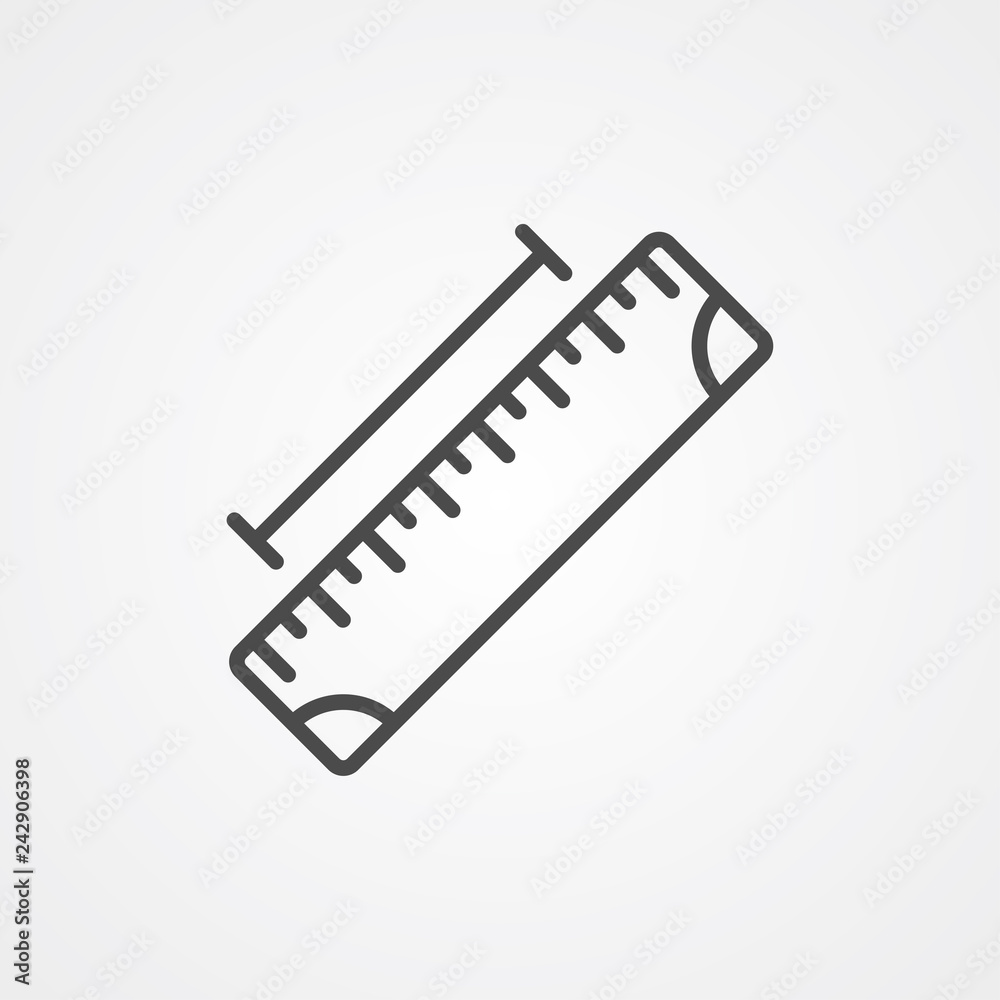 Fototapeta premium Ruler vector icon sign symbol
