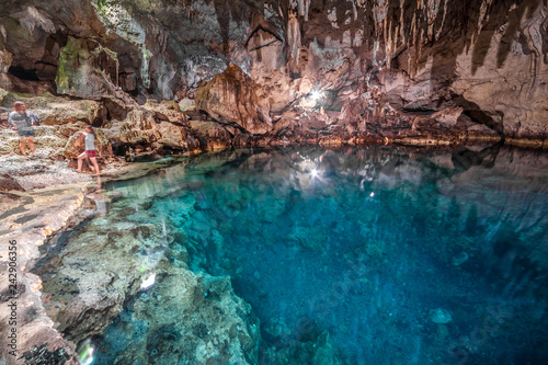 Magic Hinagdanan Cave lake in Panglao Island in Bohol, Philippines photo