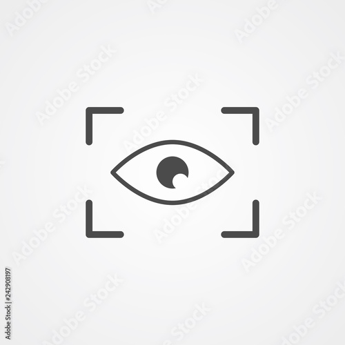 Eye focus vector icon sign symbol