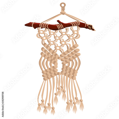 Macrame plant hangers for scandinavian interior.